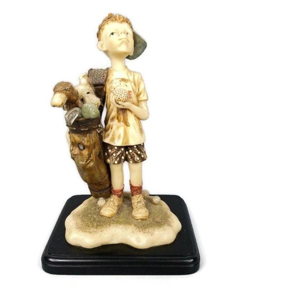 1999 Beachcombers Intl Boy Golf Figure Statue 0246 - Picture 1 of 12